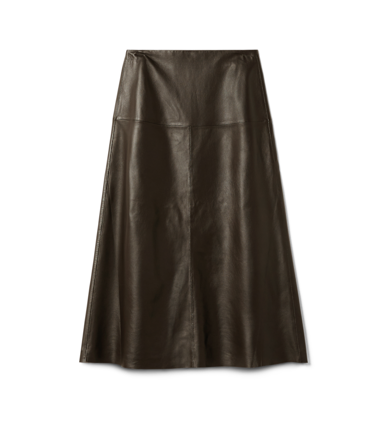 Gore leather midi skirt
