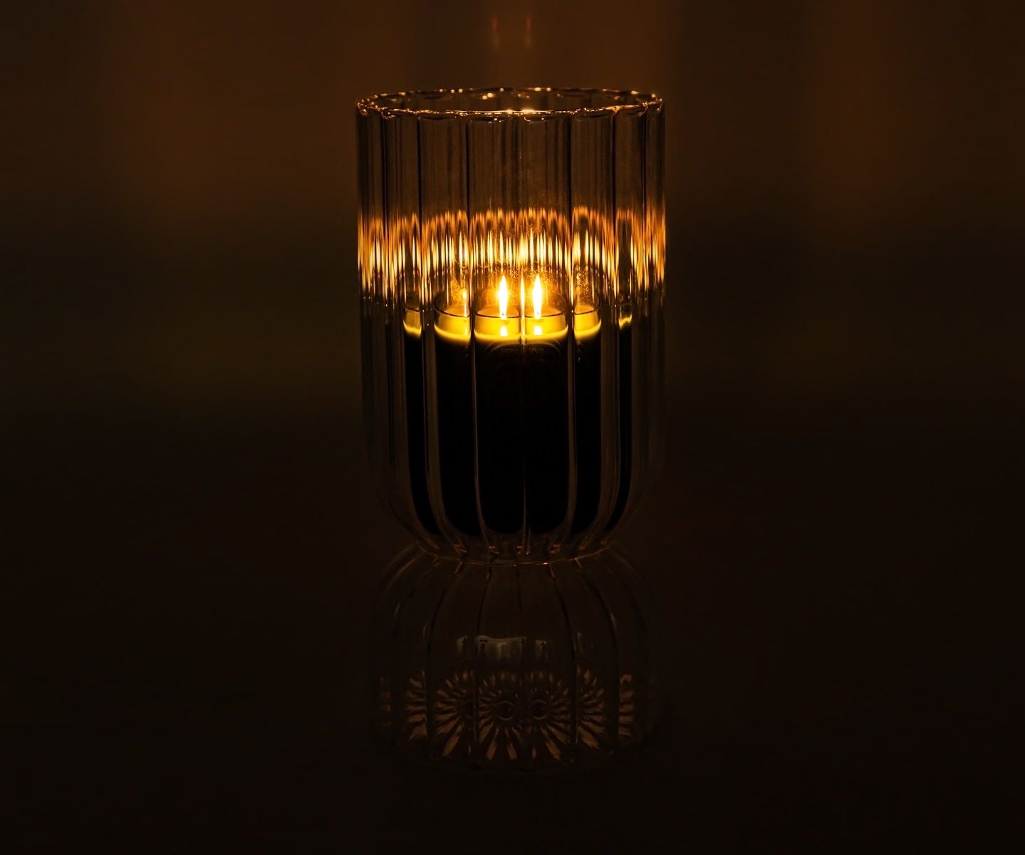 Ribbed Candle Holder - For Medium and large candles