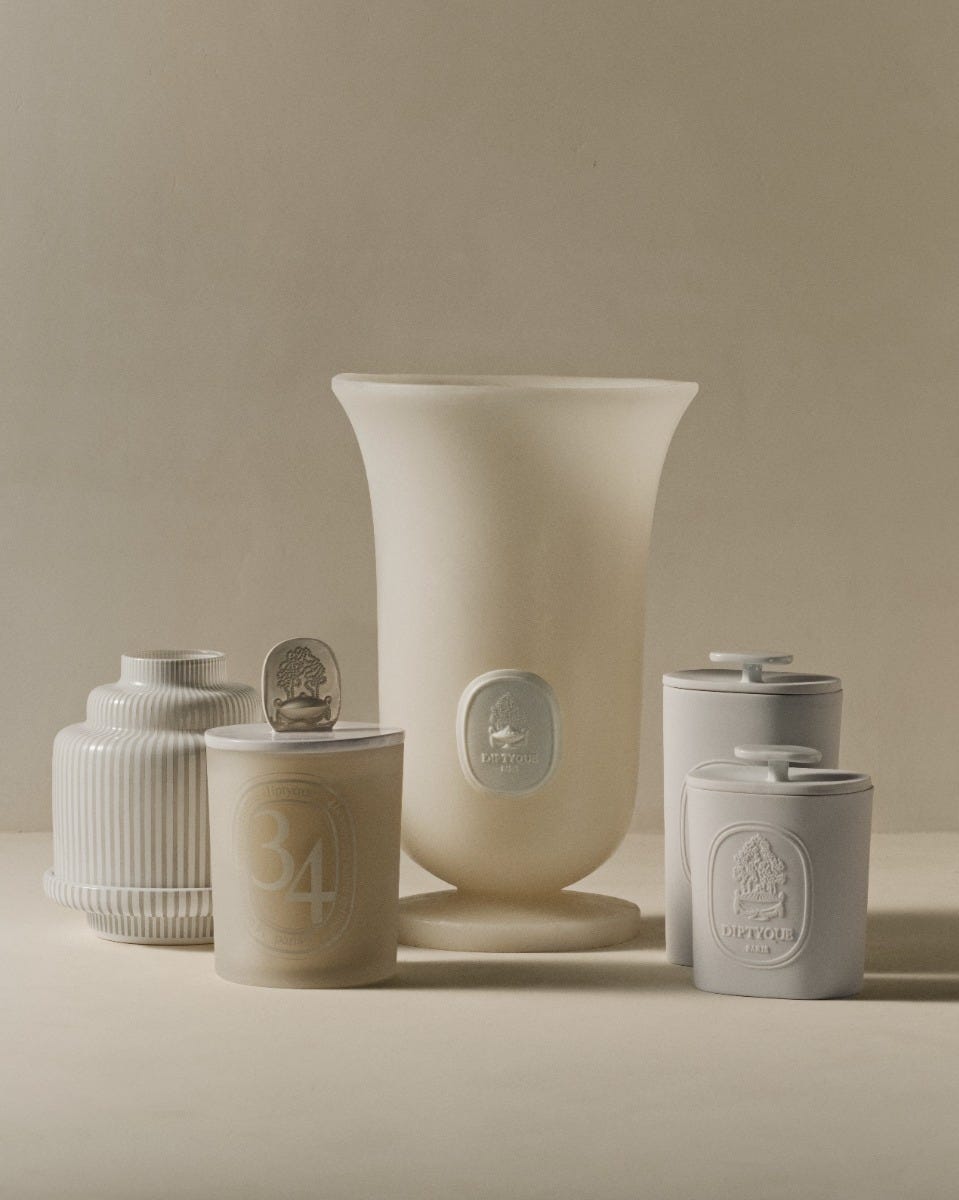 White Pyramid candle holder - For classic candles