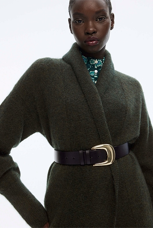 Mohair Knit Cardigan - Dark Forest