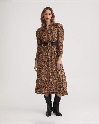 Witchery Kitty Print Midi Dress