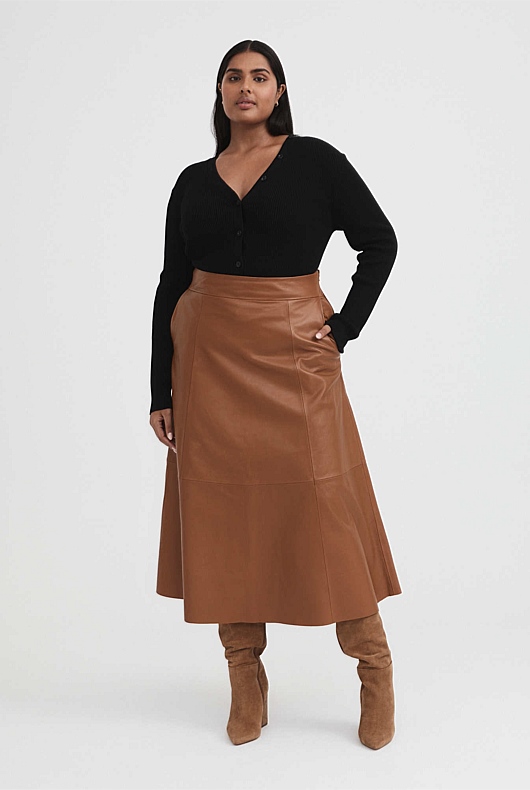 Button Through Rib Knit - Black