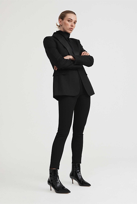 Patent 65mm Heel Boot - Black