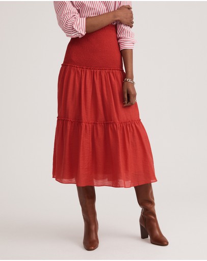 Witchery Texture Shirred Tiered Skirt