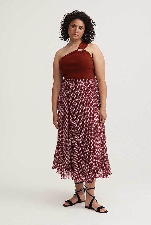 One Shoulder Ring Knit - Rust