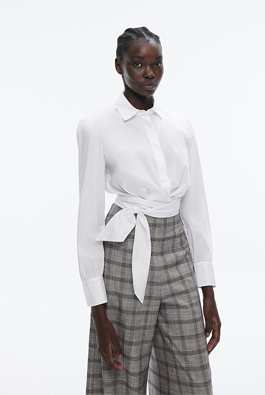 Cotton Wrap Shirt - Pure White