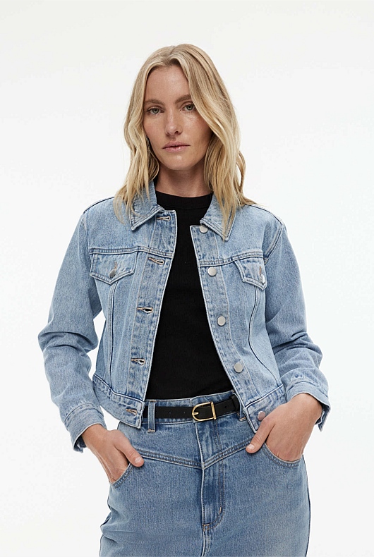 Denim Crop Jacket - Vintage Wash Denim
