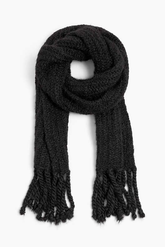 Ladder Knit Scarf - Black