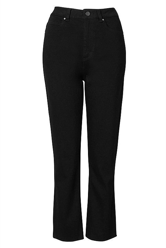 7/8 Straight Jean - Black