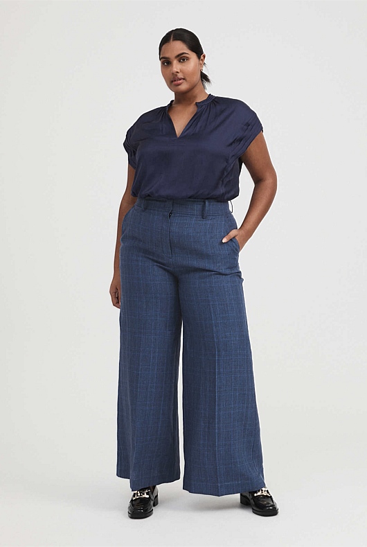 Cap Sleeve Blouse - Ink Blue