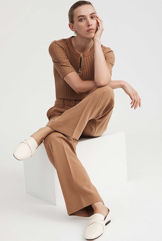 Leather Twist Loafer - Calico