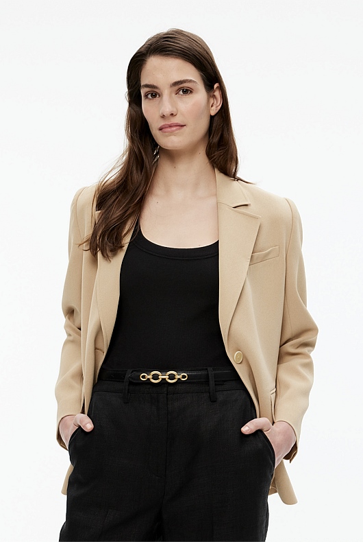 Oval Link Chain Belt - Black