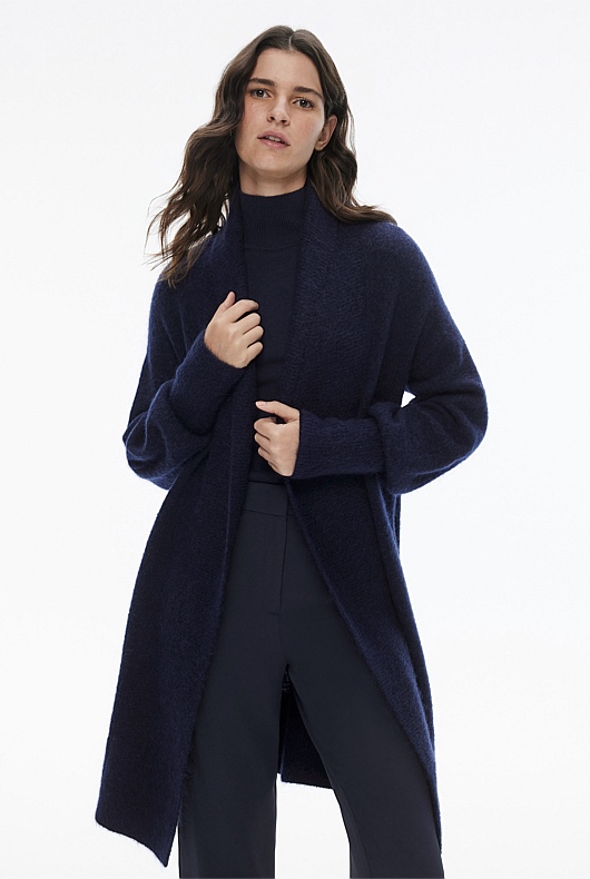 Mohair Knit Cardigan - Regatta Blue