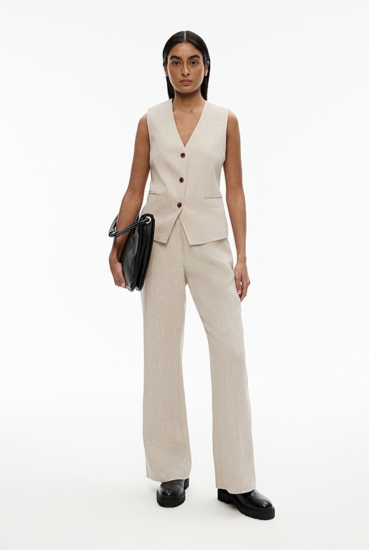 Cotton Linen Waistcoat - Flax