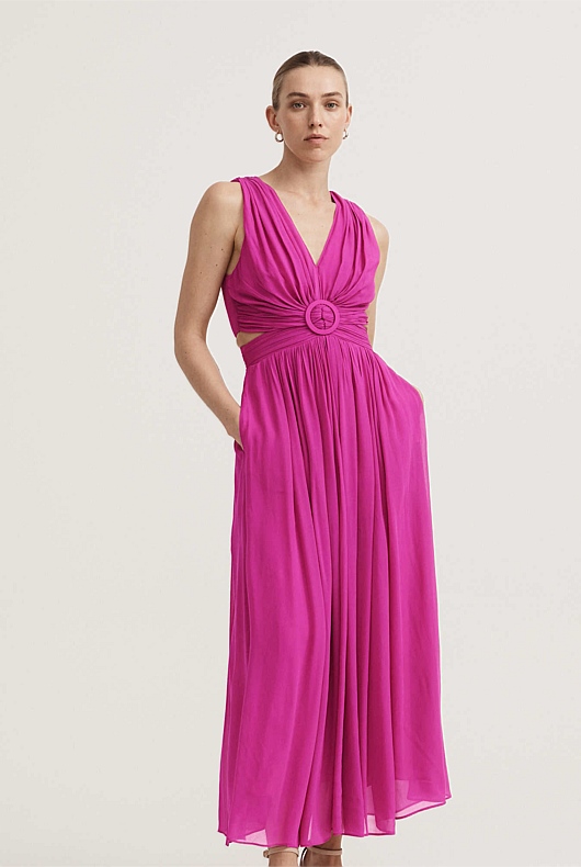 Cut Out Dress - Berry