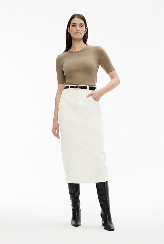 Crew Rib Tee - Washed Green