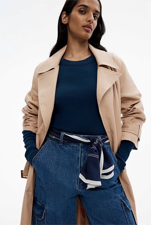 Rope Print Scarf - Navy