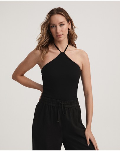 Witchery Cotton Rib Halter Tank