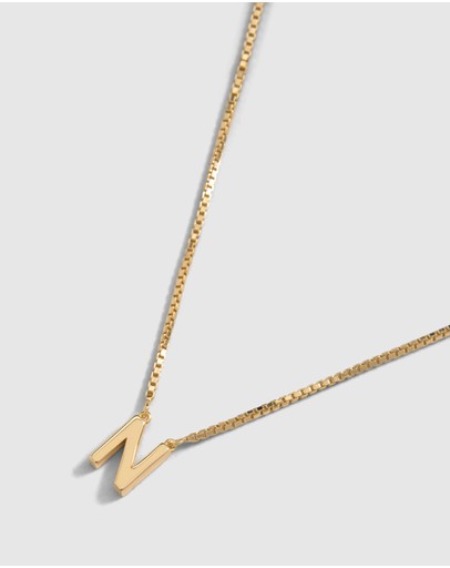 Witchery Sterling Silver Initial Necklace Gold