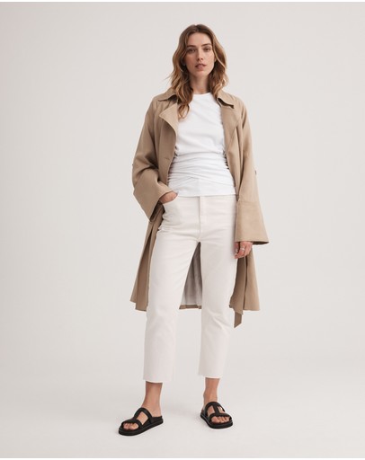 Witchery Cotton Tie Long Sleeve Top