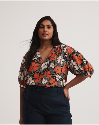 Witchery Tribal Floral Yoke Blouse