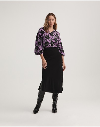 Witchery Vivid Purple Printed Blouse
