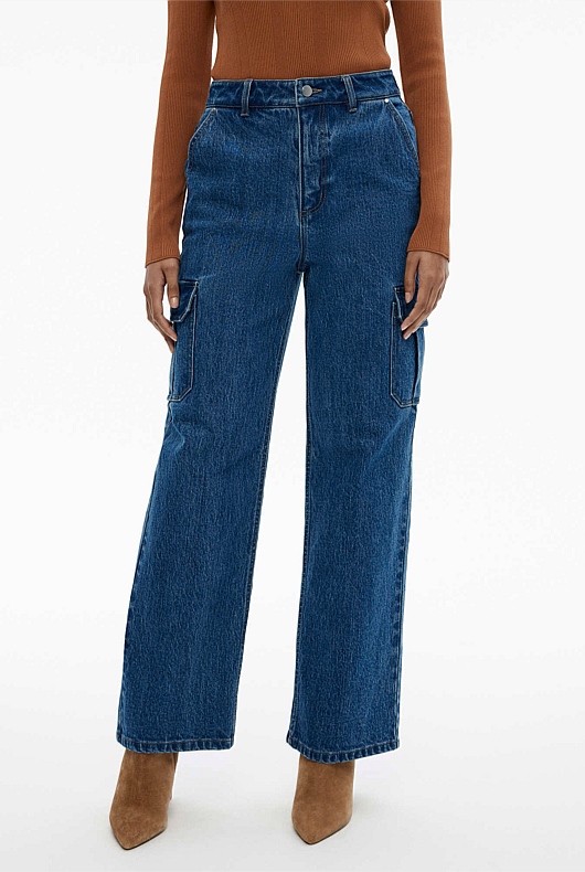 Denim Cargo Jean - Indigo