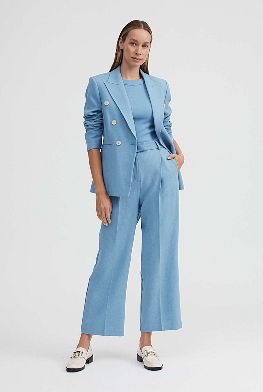 Acetate Blend Pant - Dusty Blue