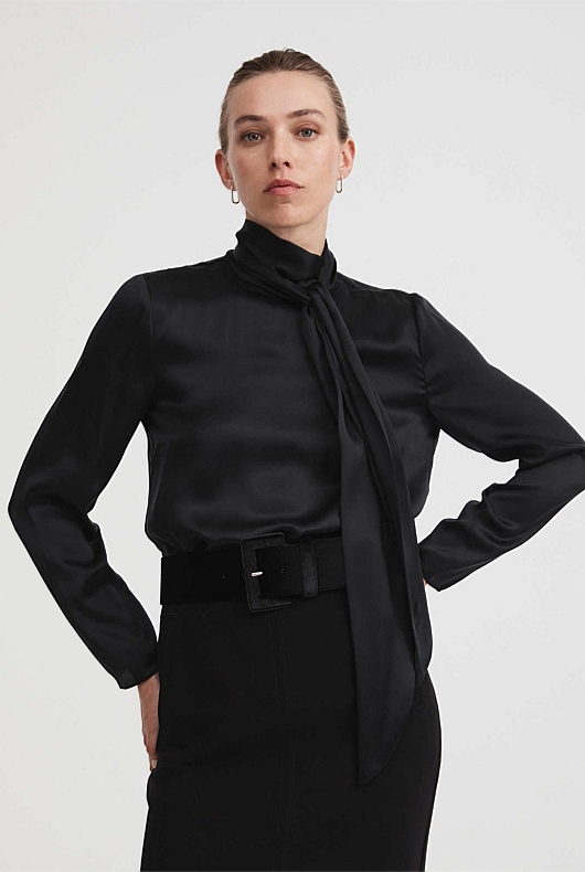 Square Buckle Velvet Belt - Black