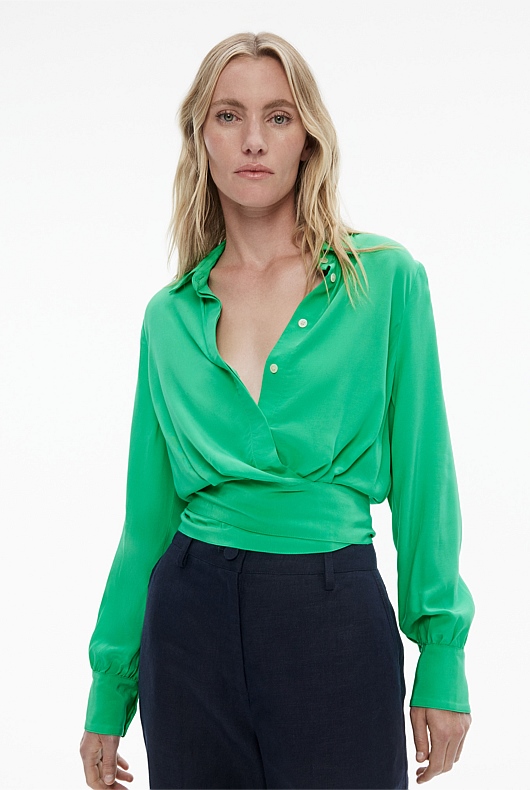 Wrap Shirt - Leaf Green