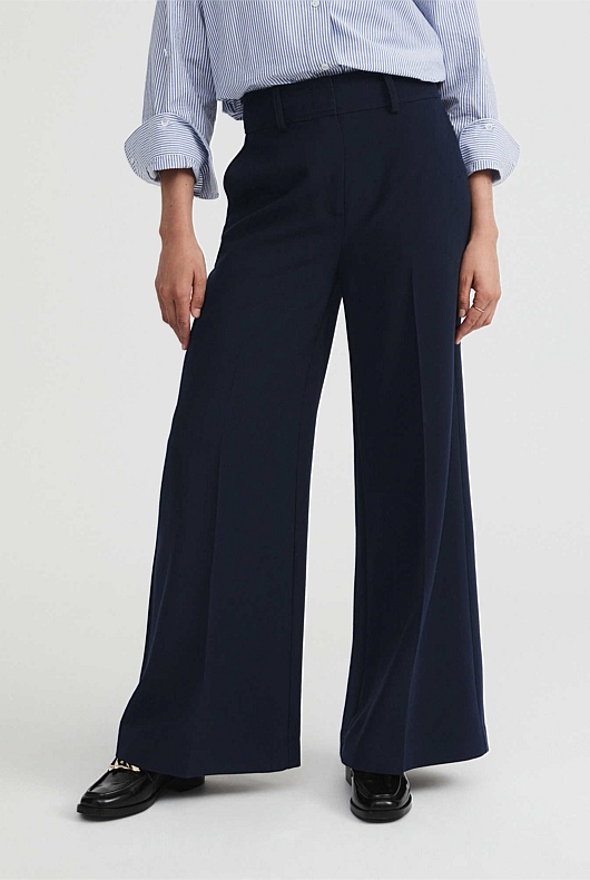Classic Wide Leg Pant - Blue Night