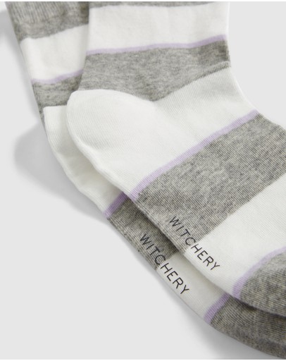 Witchery Stripe Quarter Crew Sock