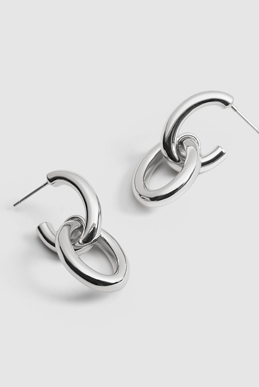 Chain Link Hoops - Silver