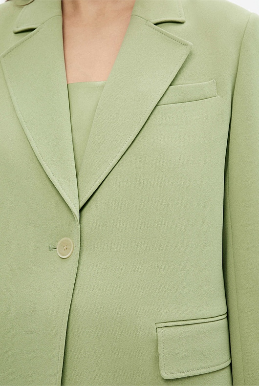Boxy Single-Breasted Blazer - Pistachio