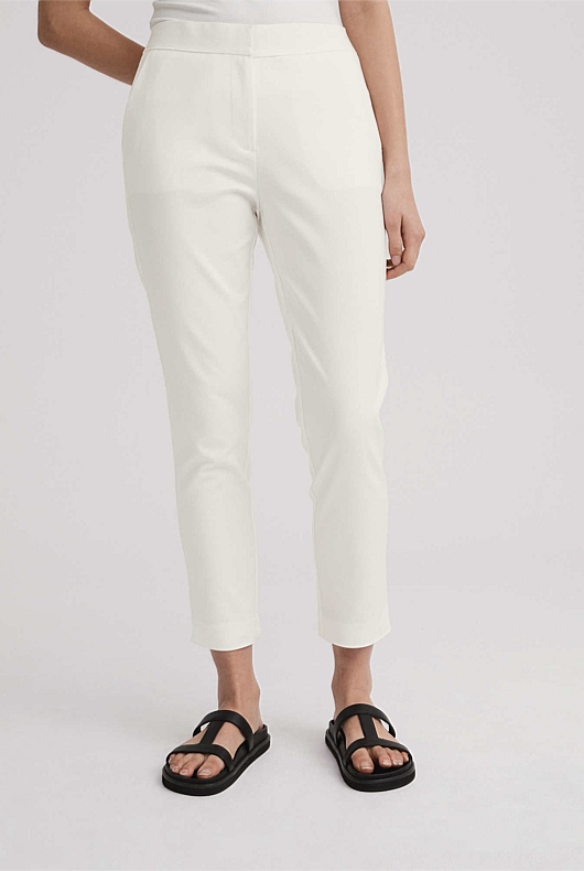 Slim Cropped Pant - Chalk