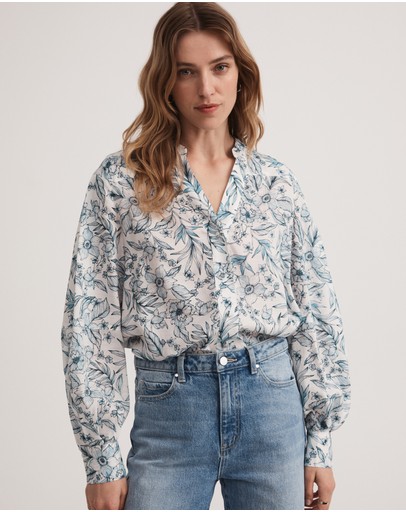 Witchery Sketch Floral Yoke Blouse