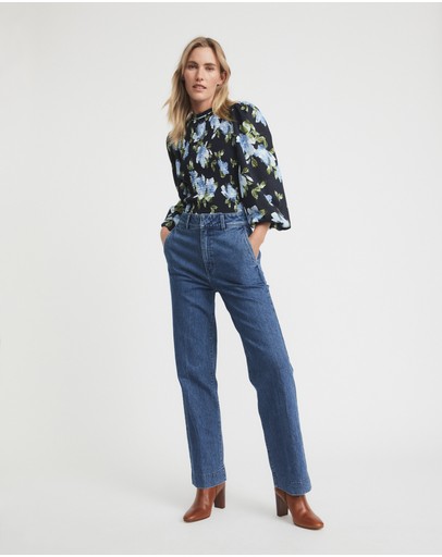 Witchery Soft Floral Shirred Blouse