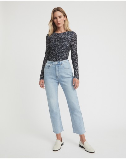 Witchery Floral Ocelot Mesh Top