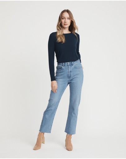 Witchery Rib Long Sleeve Crew Neck