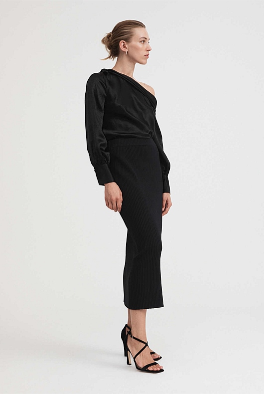 Velvet Open Toe 90mm Heel - Black