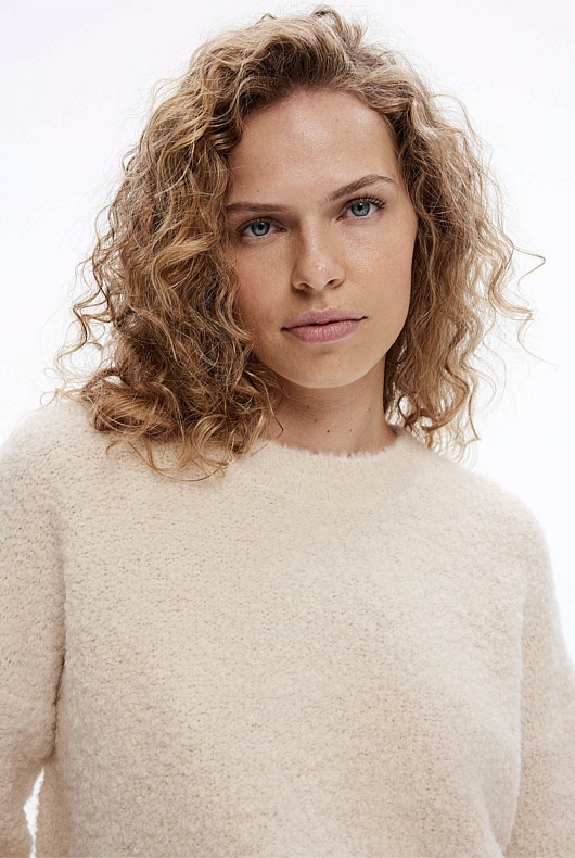 Boucle Crew Neck Knit - Cream
