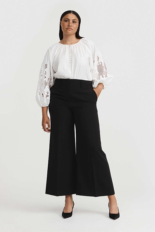 Lace Sleeve Blouse - Pure White