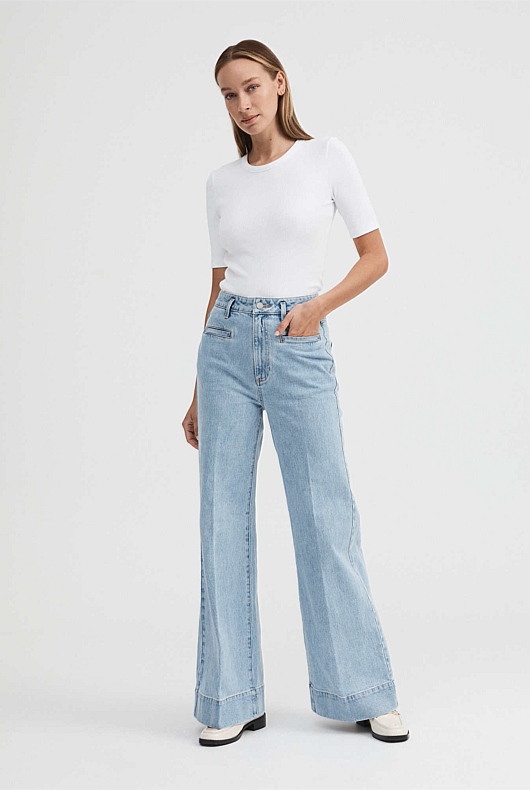 Crew Rib Tee - Pure White