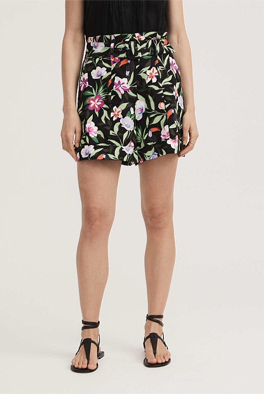 Jungle Bird Print Short - Multicolour