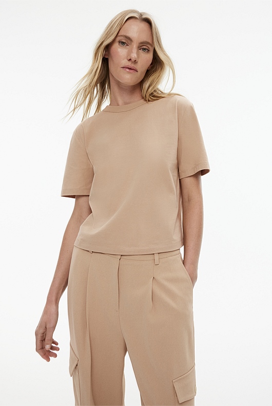 Cotton Crop Short Sleeve Tee - Washed Sand