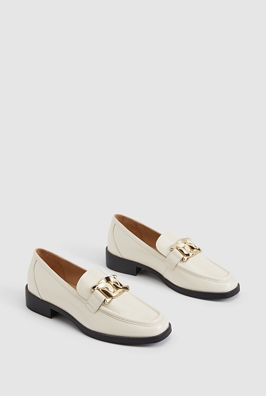 Embellished Penny Leather Loafer - Calico