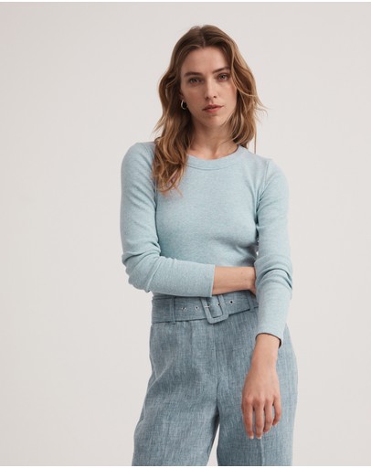 Witchery Long Sleeve Rib Top