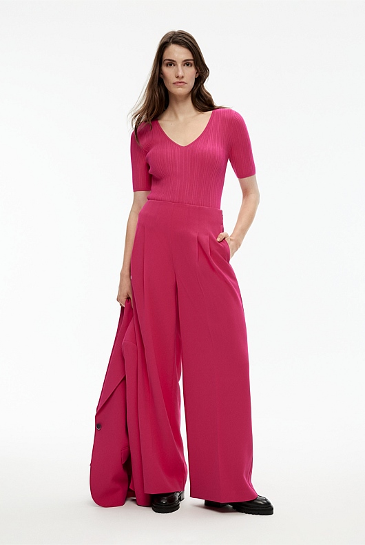 Variegated Rib Knit - Dahlia Pink