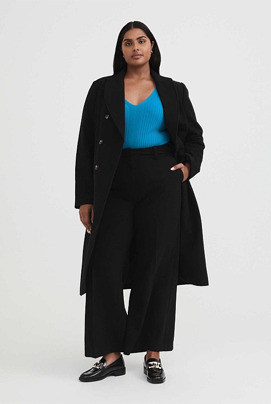 Rib V Neck Short Sleeve Knit - Bright Blue