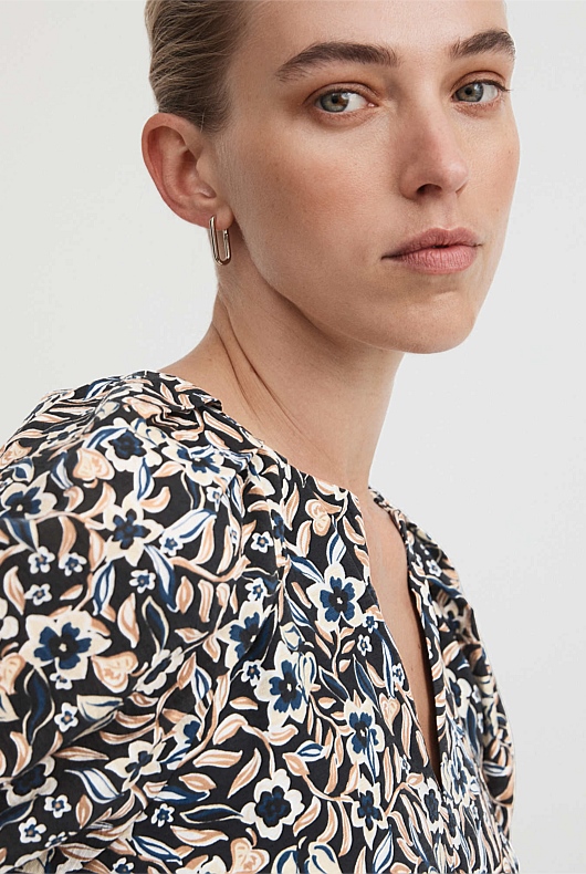 Midnight Floral Blouse - Black Floral